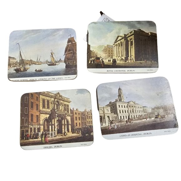 Set 6 Vtg Clover Leaf London Today Placemats and 4 Coasters of Dublin Landmarks - Picture 4 of 15